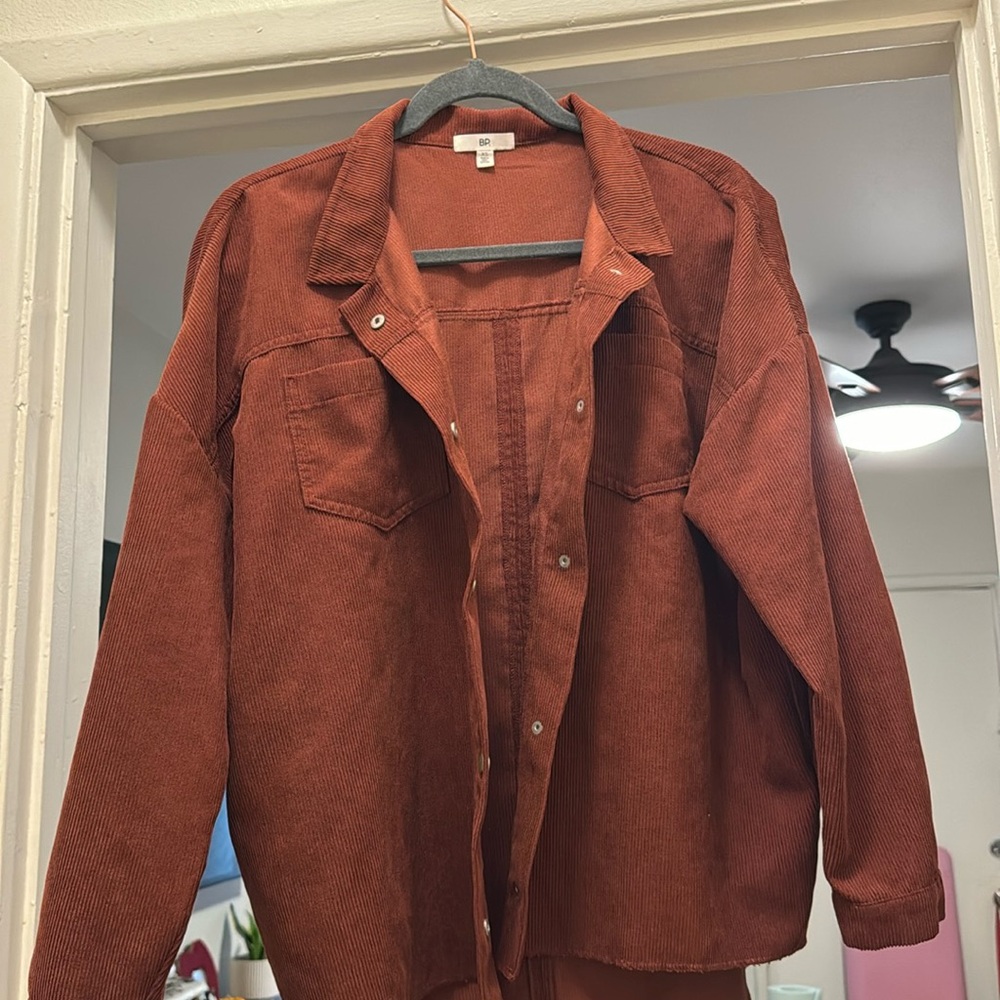 Rust corduroy over shirt/ shacket